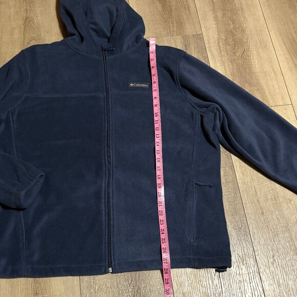 COLUMBIA Fleece Hooded Zip Jacket Sweatshirt Men's Size XL Navy Blue - Picture 7 of 10